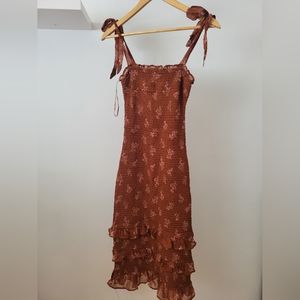 Abercrombie Tie Strapped Mock Midi Dress